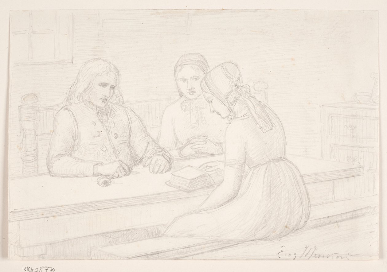 Disegno di Studio per "Husandagten" da Elisabeth Jerichau Baumann