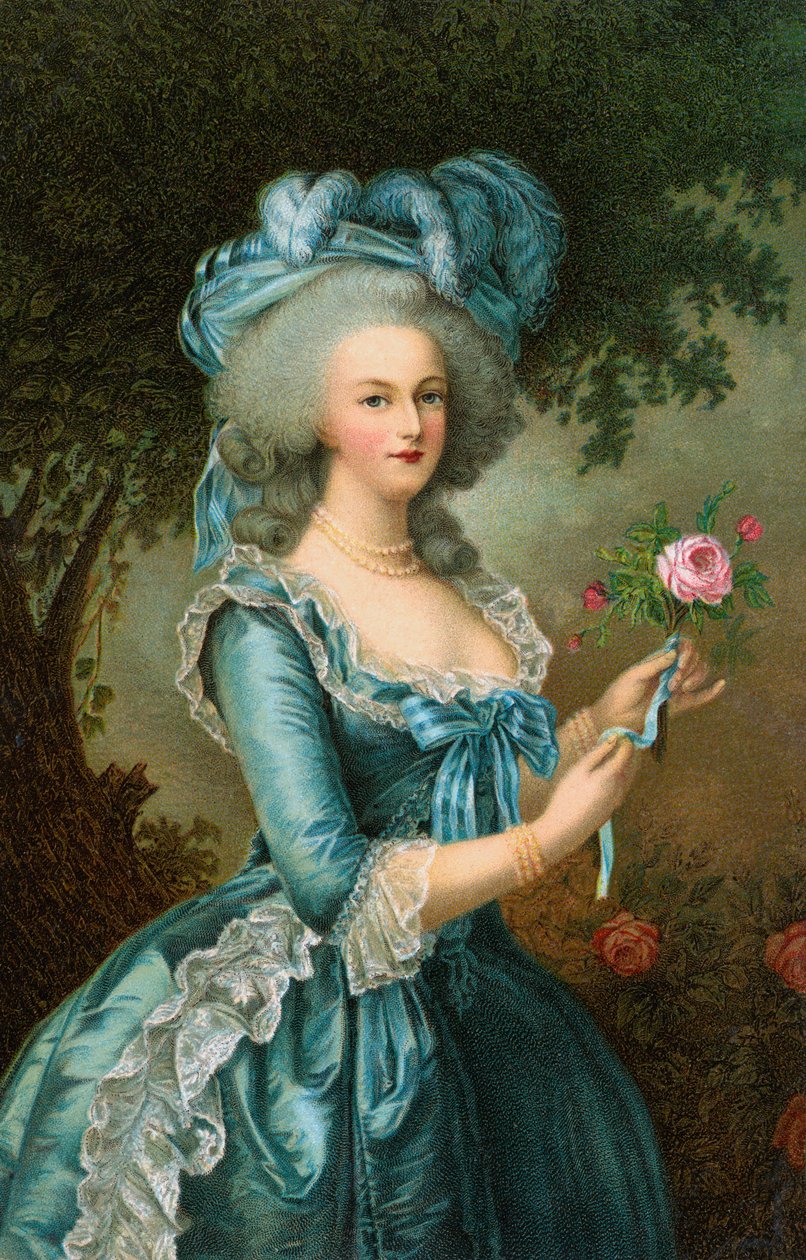 Ritratto di Maria Antonietta con una rosa da Elisabeth Louise (after) Vigee Lebrun