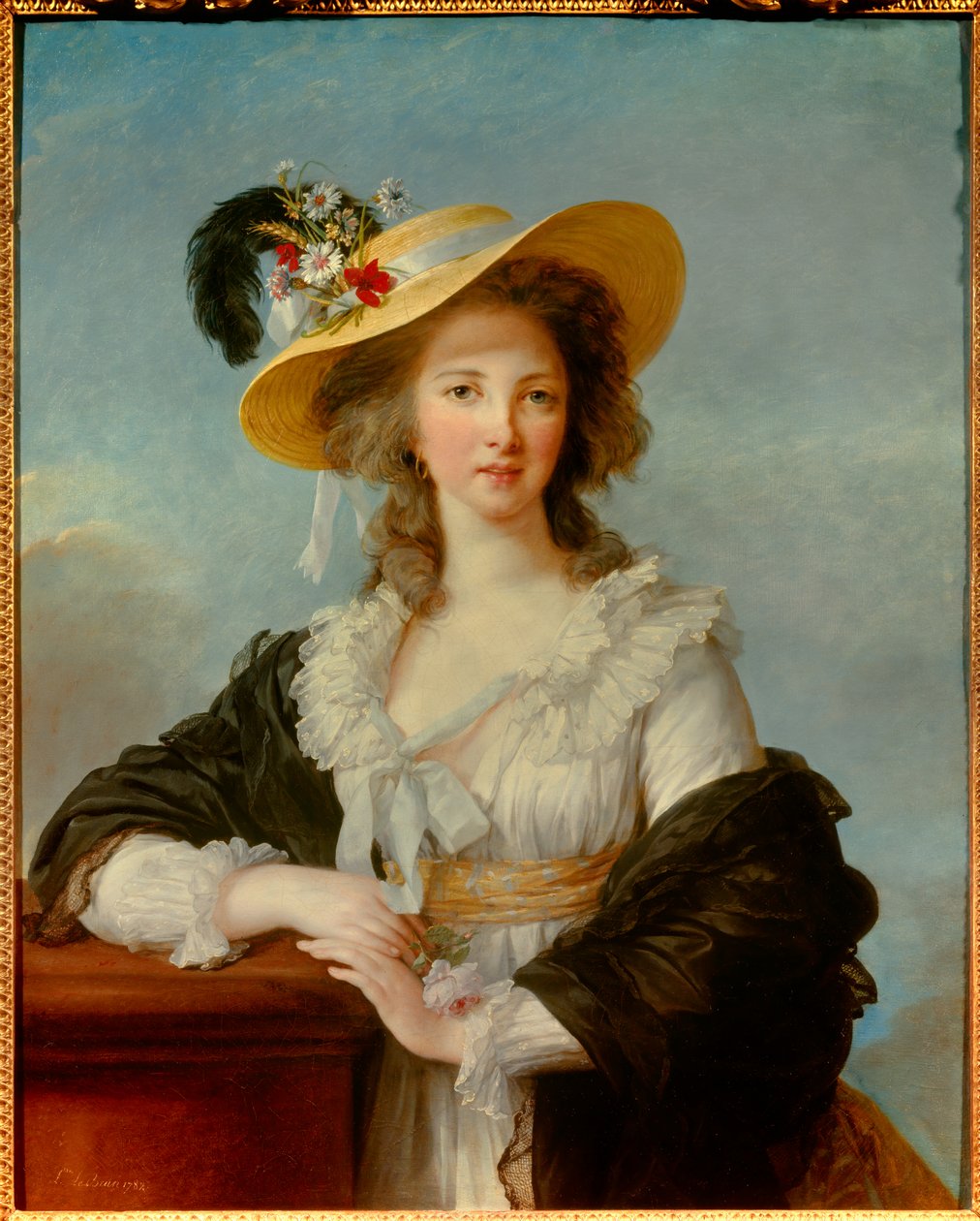Ritratto di Yolande Gabrielle Martine de Polastron, Duchessa di Polignac con il cappello di paglia da Elisabeth Louise Vigee Lebrun
