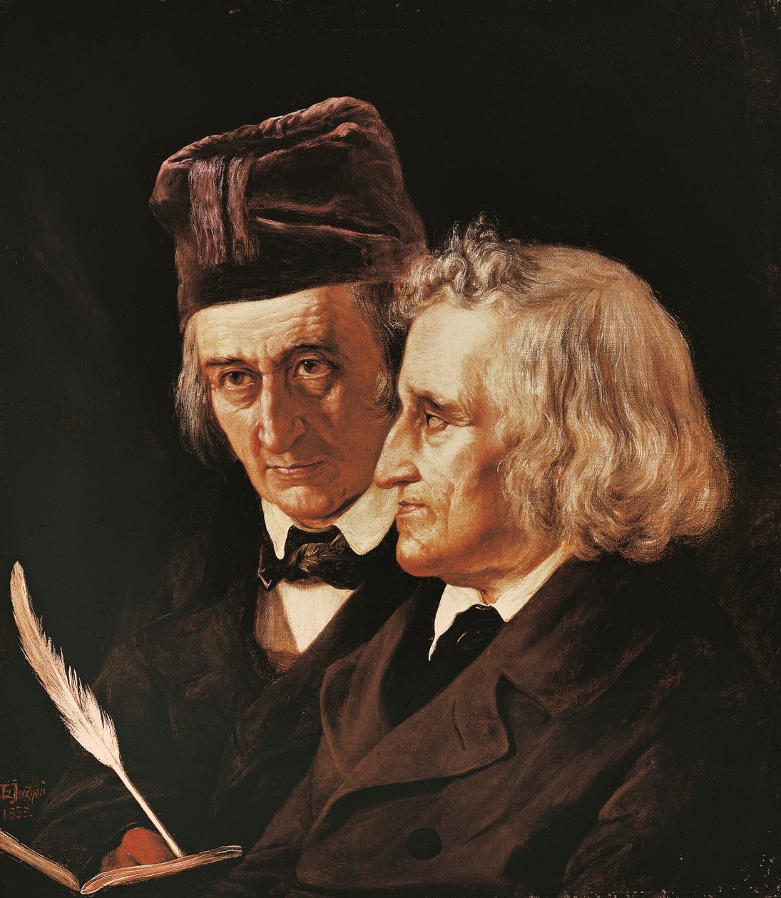 Ritratto dei fratelli Jacob e Wilhelm Grimm da Elisabeth Maria Anna Jerichau Baumann