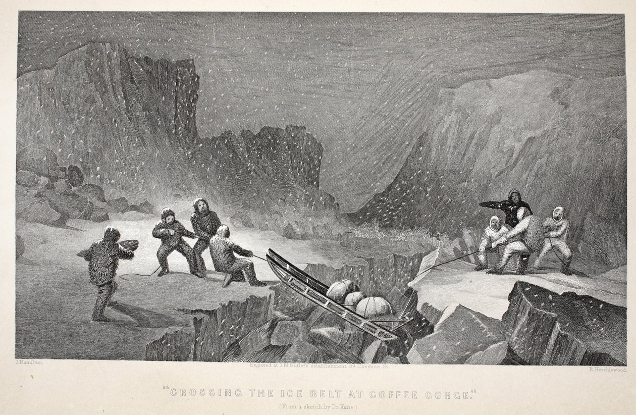 Attraversando la Cintura di Ghiaccio a Coffee Gorge, illustrazione da 
