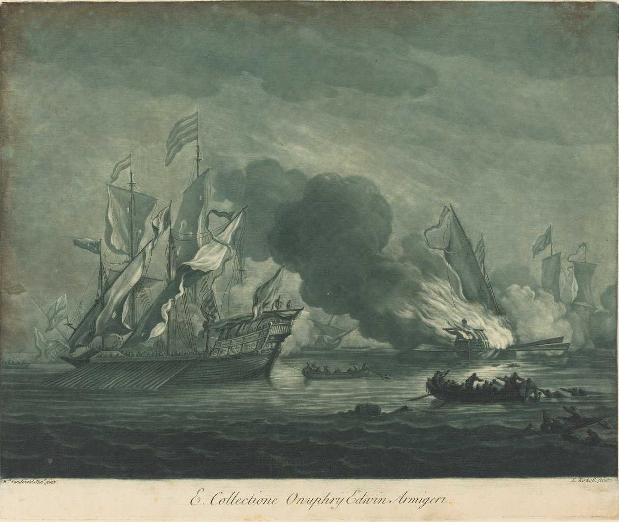 Scena di navigazione dalla collezione di Onuphrij Edwin da Elisha Kirkall
