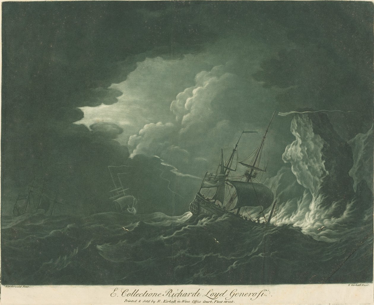 Scena di navigazione dalla collezione di Richard Lloyd da Elisha Kirkall after Willem van de Velde the Elder