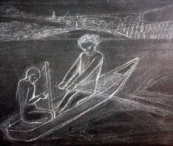 La barca a remi da Elizabeth Eleanor Siddal