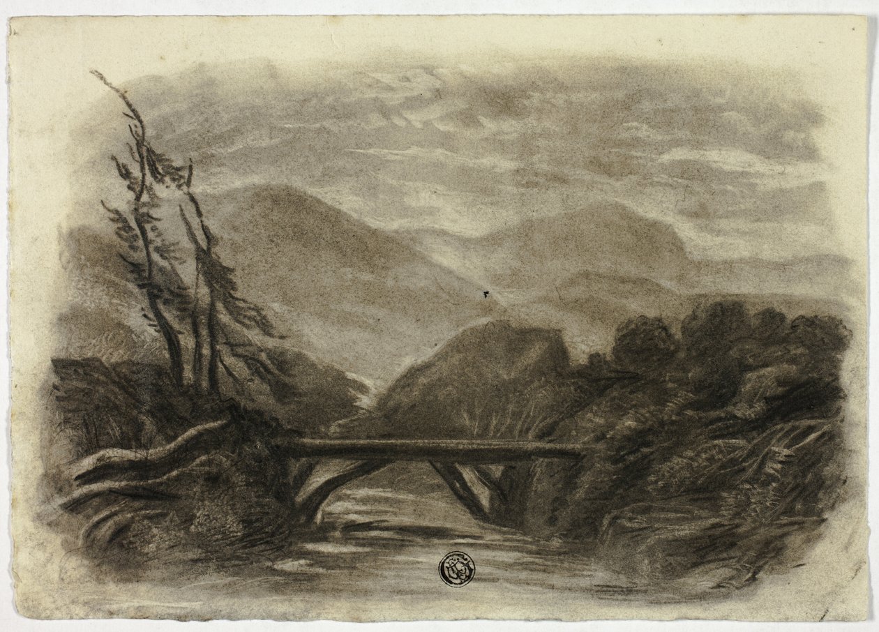 Ruscello di montagna con piccolo ponte I da Elizabeth Murray