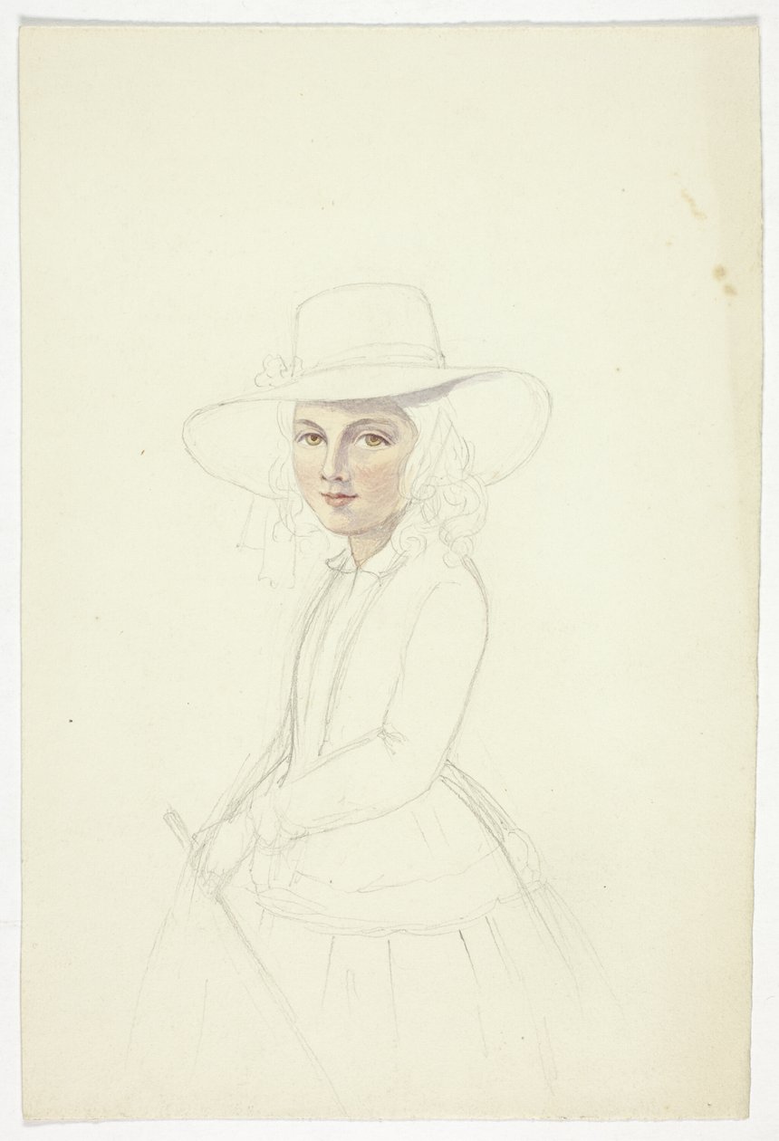 Ritratto di giovane ragazza con cappello e frusta da Elizabeth Murray