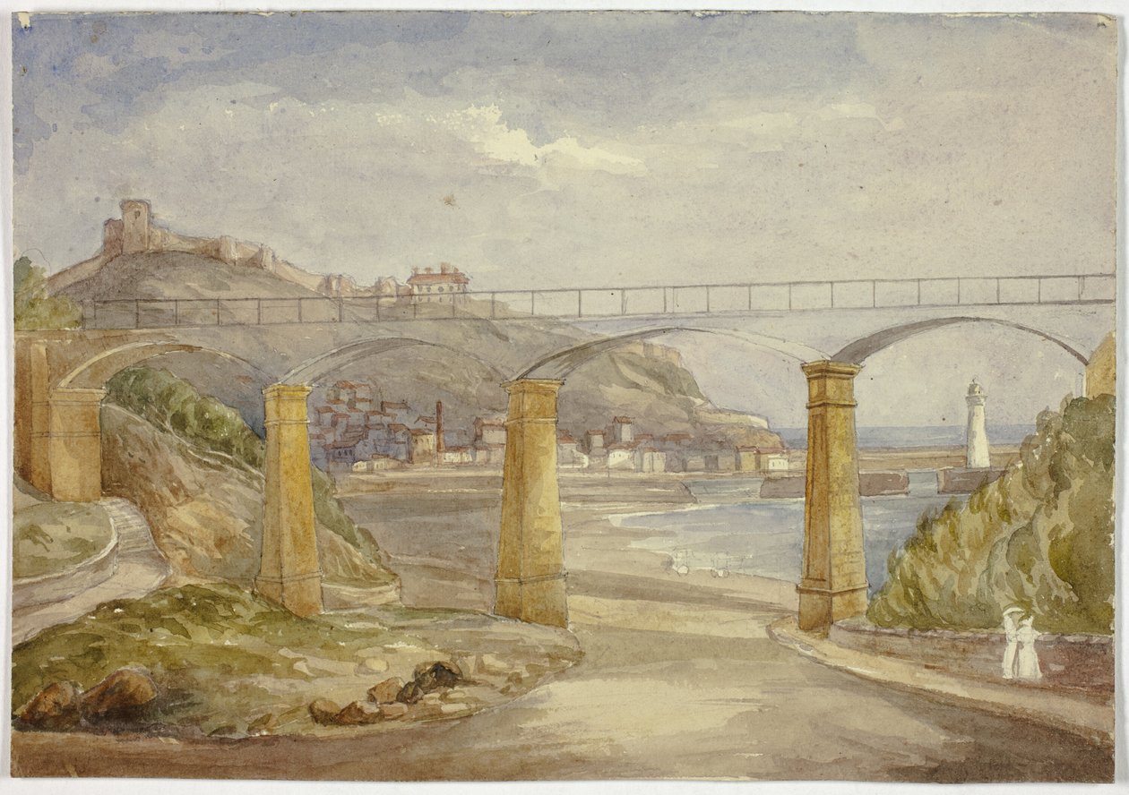 Scarborough (recto), e Schizzo di casa con madre e bambini (verso) da Elizabeth Murray