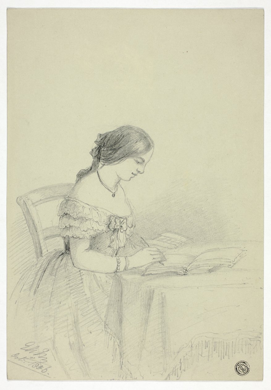 Donna che dipinge ad acquerello (possibilmente un autoritratto) da Elizabeth Murray