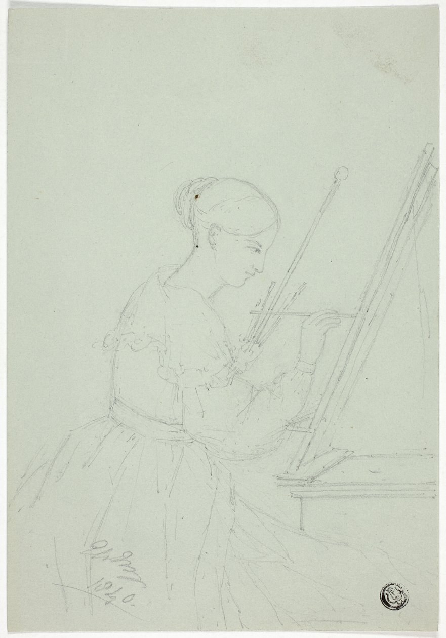 Giovane donna che dipinge (possibilmente un autoritratto) da Elizabeth Murray
