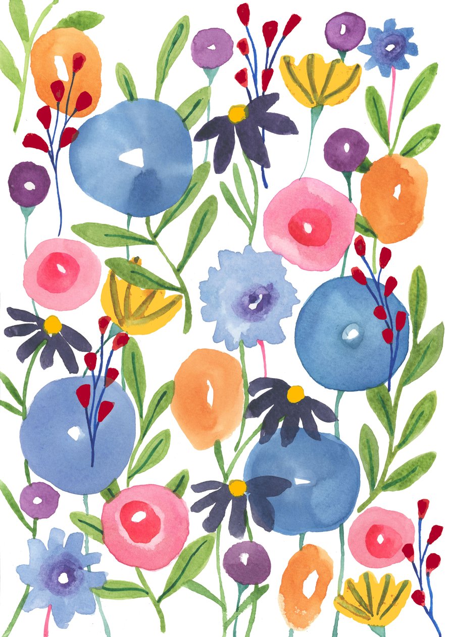 Fiori Boho, 2018 (acquerello) da Elizabeth Rider