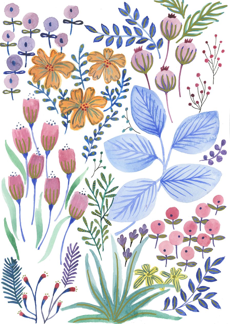 Fiori di primavera, 2017 (acquerello) da Elizabeth Rider