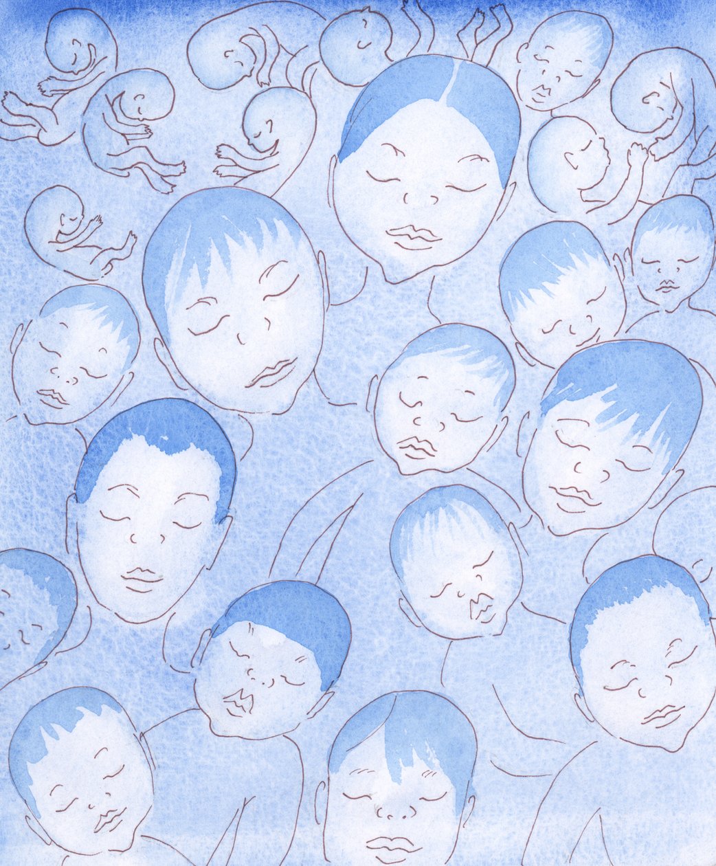 Tutti quei bambini che sono morti e che erano liberi dal peccato personale - sia che siano stati abortiti, sia che siano stati partoriti vivi ma poi subito morti, sia che siano vissuti gravemente handicappati e incapaci di scegliere - ora sono felici, 2005 da Elizabeth Wang