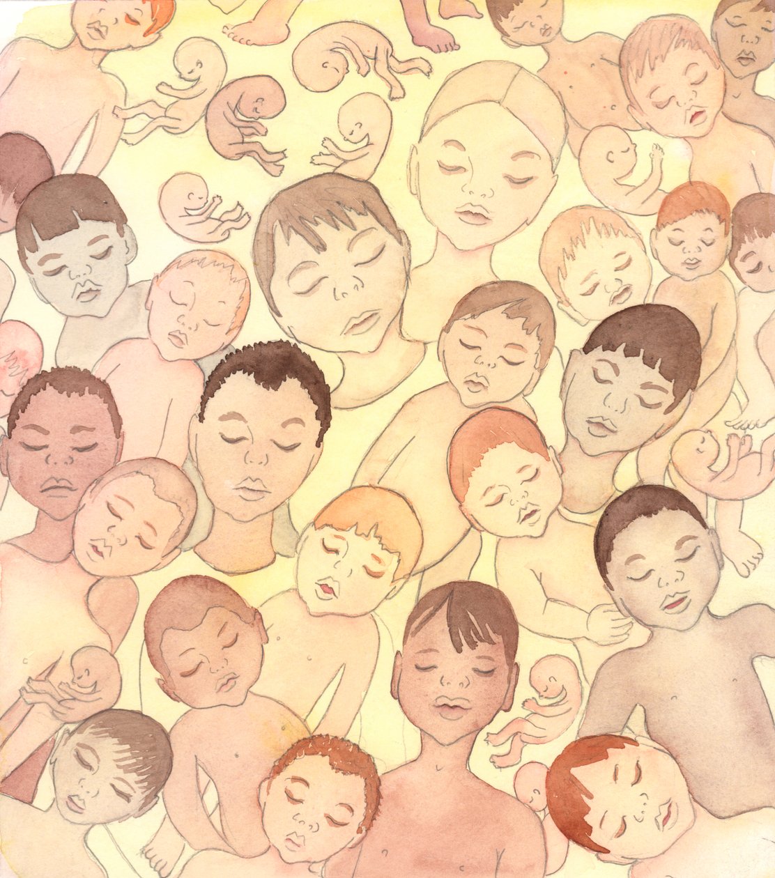Tutti quei bambini che sono morti e che erano liberi dal peccato personale - sia che siano stati abortiti, sia che siano stati partoriti vivi ma poi subito morti, sia che siano vissuti gravemente handicappati e incapaci di scegliere - ora sono felici, 2005 da Elizabeth Wang