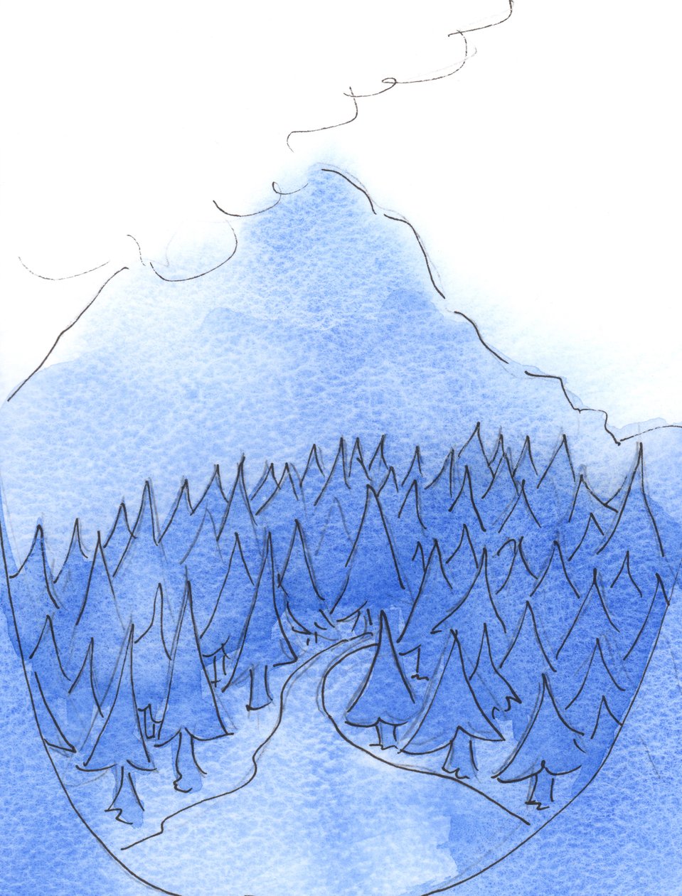 Lungo la strada per il paradiso: è meglio se teniamo gli occhi sulla cima luminosa della Santa Montagna piuttosto che sulla strada cupa sottostante, 2003 da Elizabeth Wang