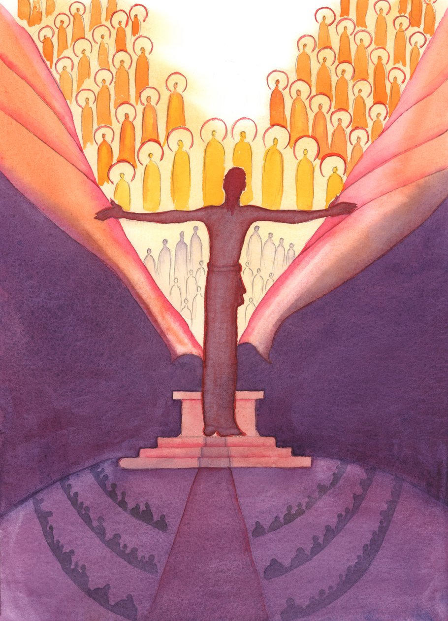 Durante la Messa, è come se un Cristo gigantesco stesse sull