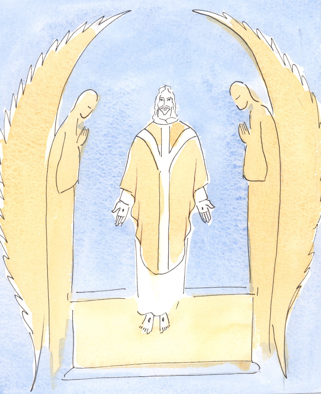Ad ogni Messa, Gesù Cristo è reso presente davanti a noi, il nostro grande Sommo Sacerdote che intercede per noi con il Padre suo in Cielo da Elizabeth Wang