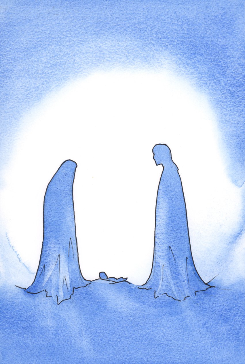Alla vista del bambino miracoloso (la cui Madre stava davanti a Lui in santità ancora verginale) San Giuseppe fu potentemente ricompensato per la sua fede. da Elizabeth Wang