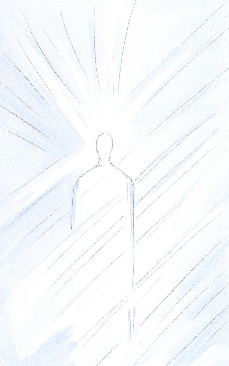 Cristo, veramente Uomo, davanti a te, è risorto e vivo. Contempla lo stesso Cristo, Figlio Divino, maestoso da Elizabeth Wang
