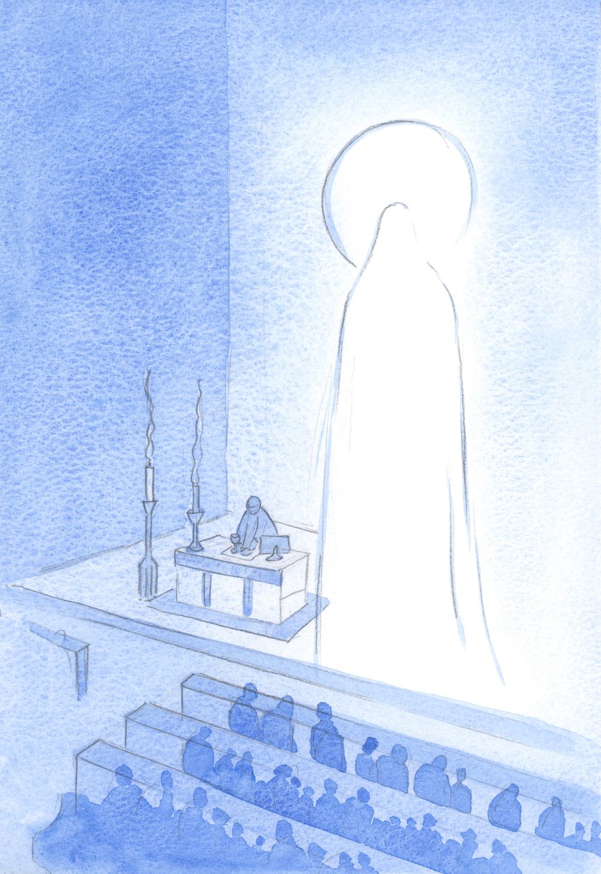 Cristo e Sua Santa Madre sono vivi, ora in Cielo, gloriosi. Essere così glorificati significa essere maestosi e perfetti in ogni modo da Elizabeth Wang