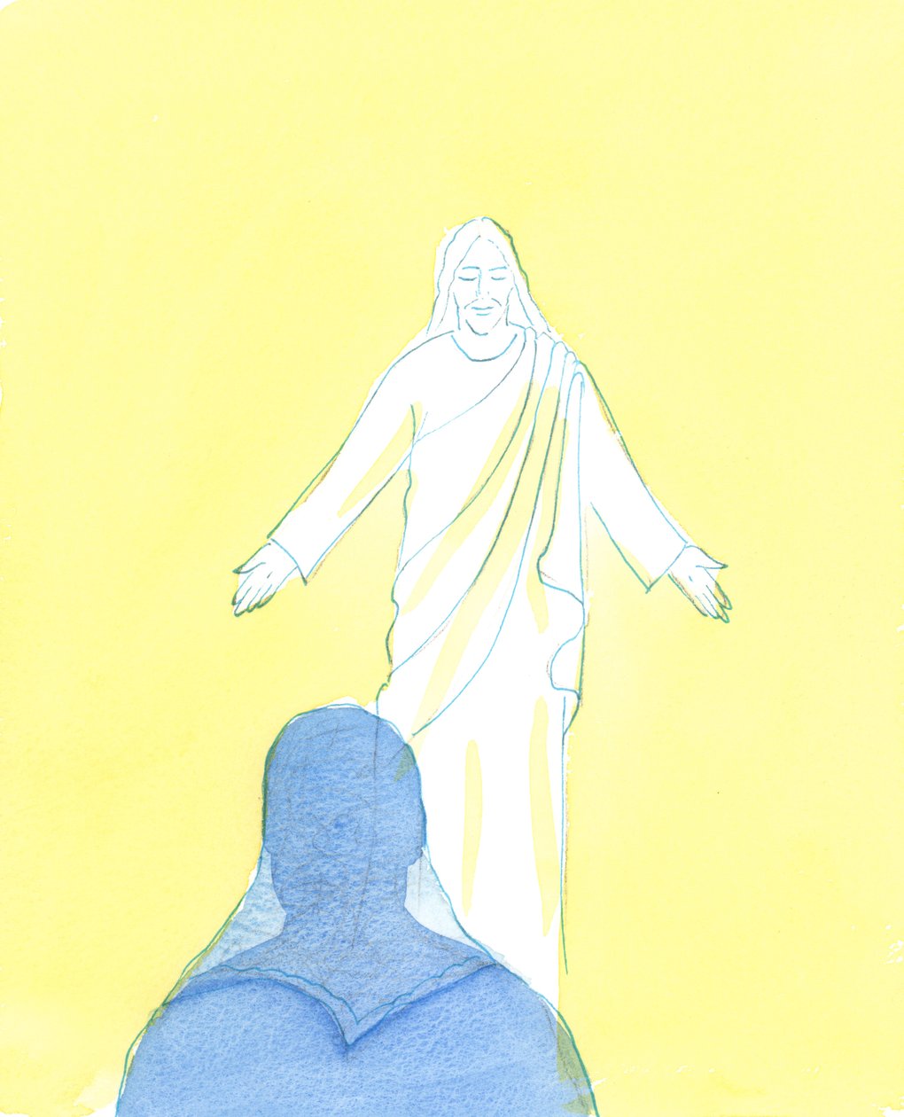 Cristo mi guardava con immenso amore e tenerezza, mentre esprimevo il mio pentimento e amore, 2003 da Elizabeth Wang