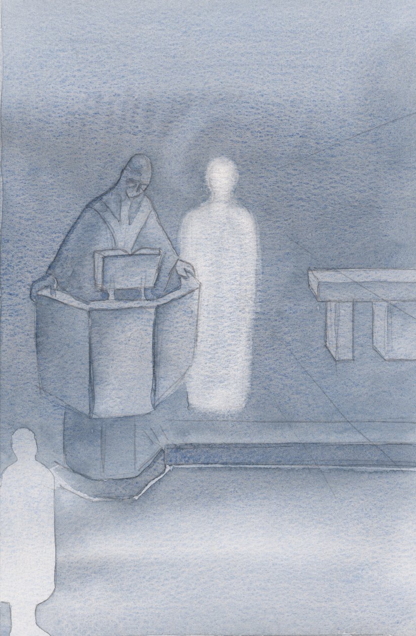 Cristo stava accanto al sacerdote che leggeva il Santo Vangelo a tutti noi, che era la parola stessa di Cristo da Elizabeth Wang