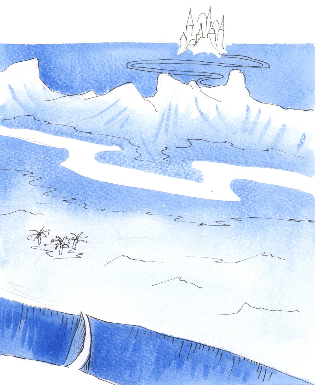 Ogni amico di Cristo deve compiere un viaggio prima di poter raggiungere il Paradiso, 2005 (acquerello su carta) da Elizabeth Wang