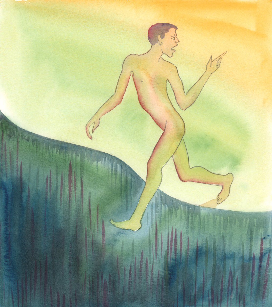 A ogni persona sulla terra è data la possibilità di scegliere se servire Dio o ignorarlo, 2005 (acquerello su carta) da Elizabeth Wang