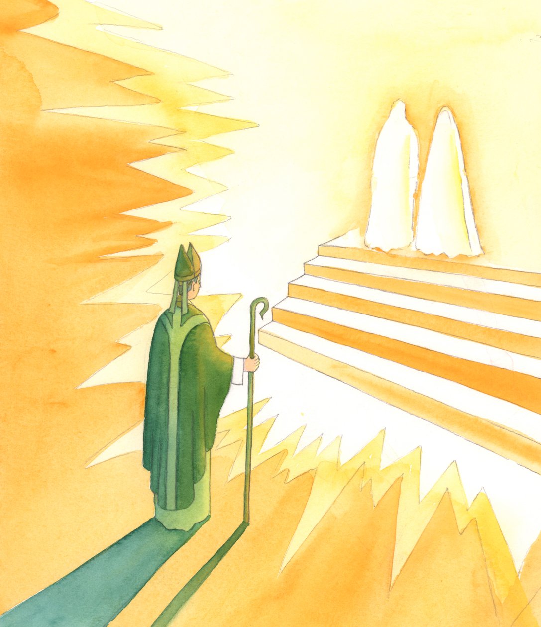 Ogni vescovo un giorno renderà conto a Cristo di ciò che ha fatto per salvare le anime di coloro che erano sotto la sua custodia quando era sulla terra, prendendosi cura del gregge di Cristo, 2005 (acquerello su carta) da Elizabeth Wang