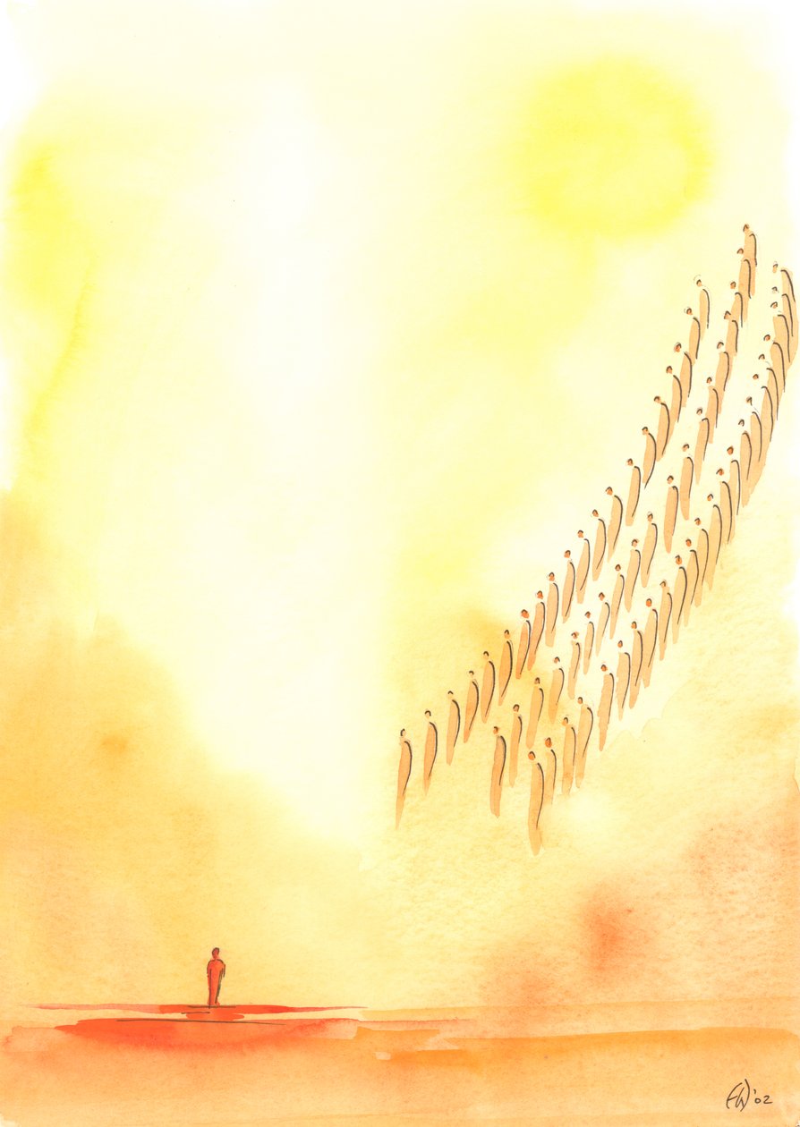 Ogni volta che preghiamo il "Santo, Santo, Santo Signore" uniamo le nostre voci ai santi e agli angeli che offrono la stessa lode in Cielo da Elizabeth Wang
