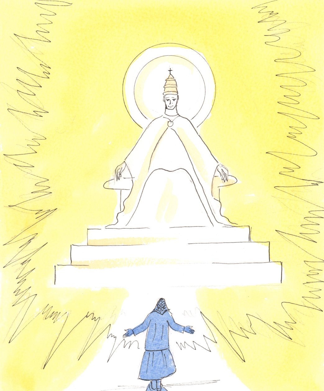 Con la fede possiamo vedere una luce ardente, in alto nella chiesa sopra il santuario da Elizabeth Wang