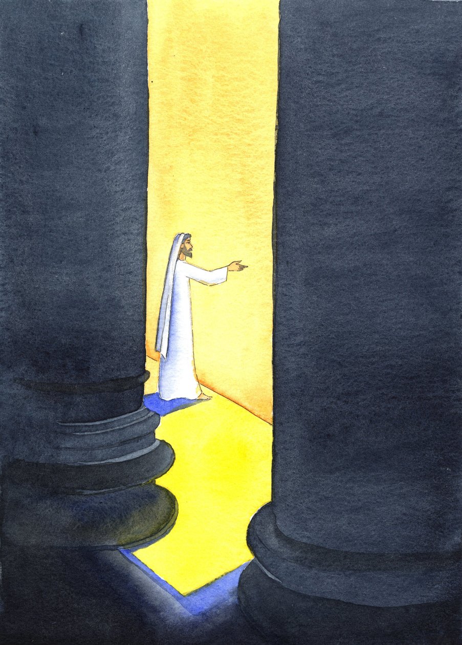 Gesù Cristo predicava nel Tempio, e le folle pendevano dalle sue parole, 2001 da Elizabeth Wang