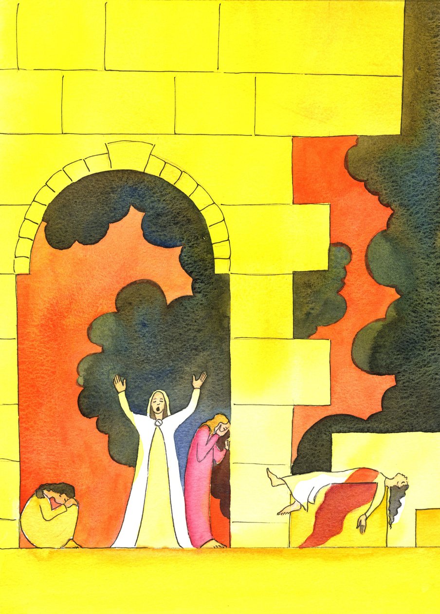 Molti anni prima della nascita di Cristo, Gerusalemme fu invasa e il santo Tempio profanato e distrutto, con orrore del popolo da Elizabeth Wang
