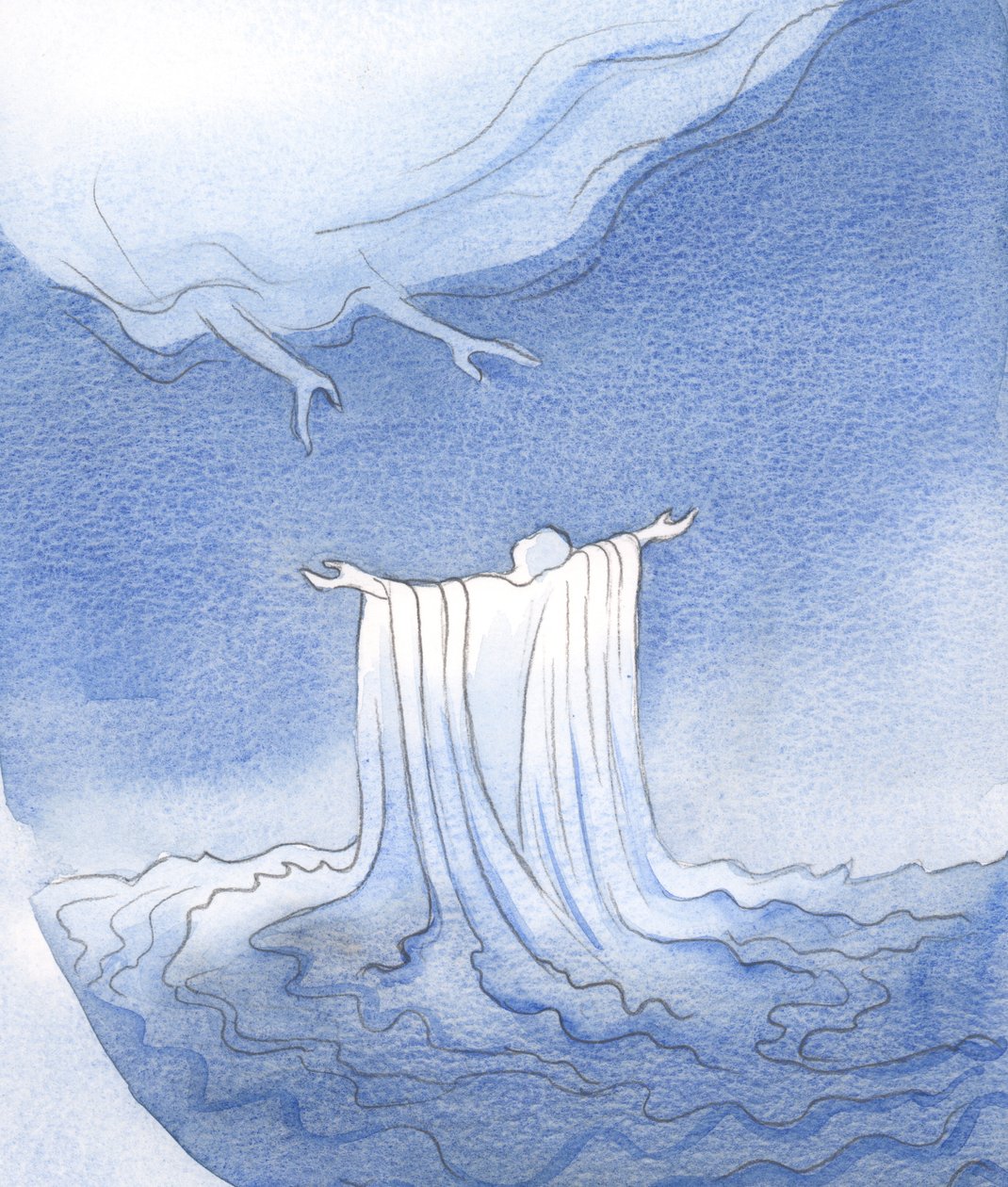 Attraverso il Sangue di Cristo siamo lavati e vestiti con una veste bianca, pronti ad avvicinarci al Padre, 2001 da Elizabeth Wang