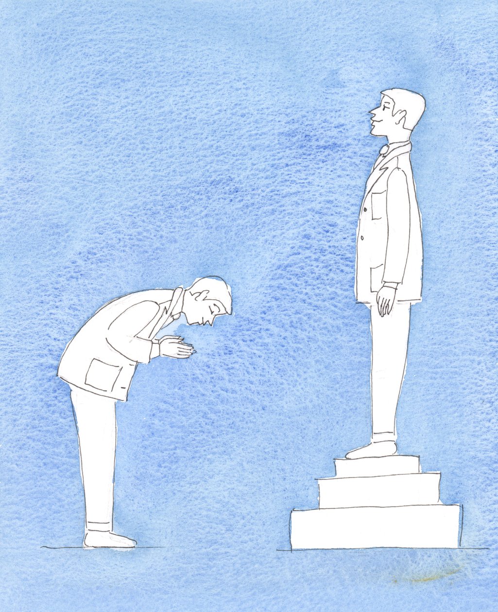 Noi "veneriamo" noi stessi realizzando solo i nostri piani e le nostre ambizioni, senza pensare ai desideri di Dio, 2005 (acquerello su carta) da Elizabeth Wang