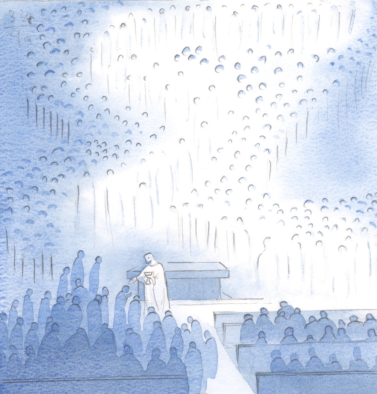Che pace è data da Cristo, nella Comunione, con la grande compagnia degli angeli e dei santi riuniti qui in gioia da Elizabeth Wang