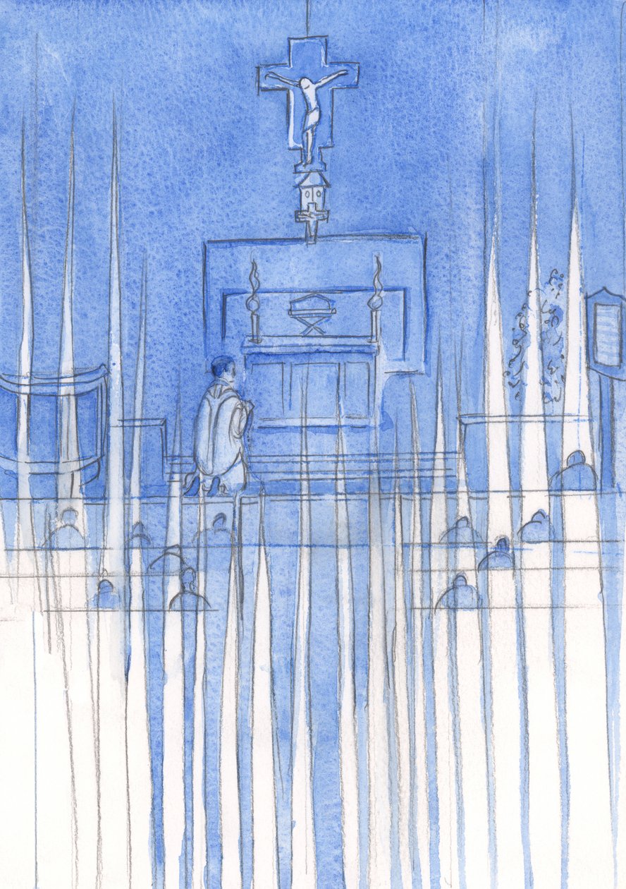 Quando le persone fedeli pregano il Santo Rosario, gli Angeli Santi li circondano e vegliano in silenzio riverente da Elizabeth Wang