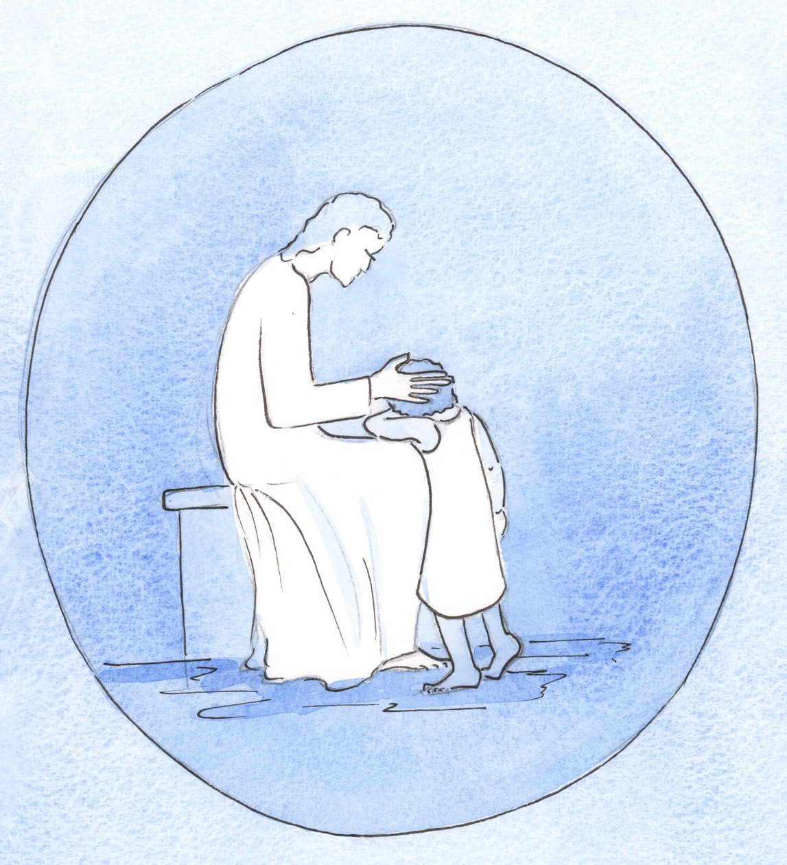 Quando ci pentiamo dei nostri peccati, Gesù Cristo ci guarda con tenerezza proprio come quando una madre abbraccia il suo bambino da Elizabeth Wang