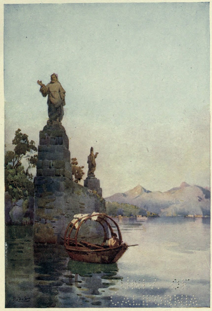 Ingresso alla Villa Arconati, Lago di Como, Illustrazione da 