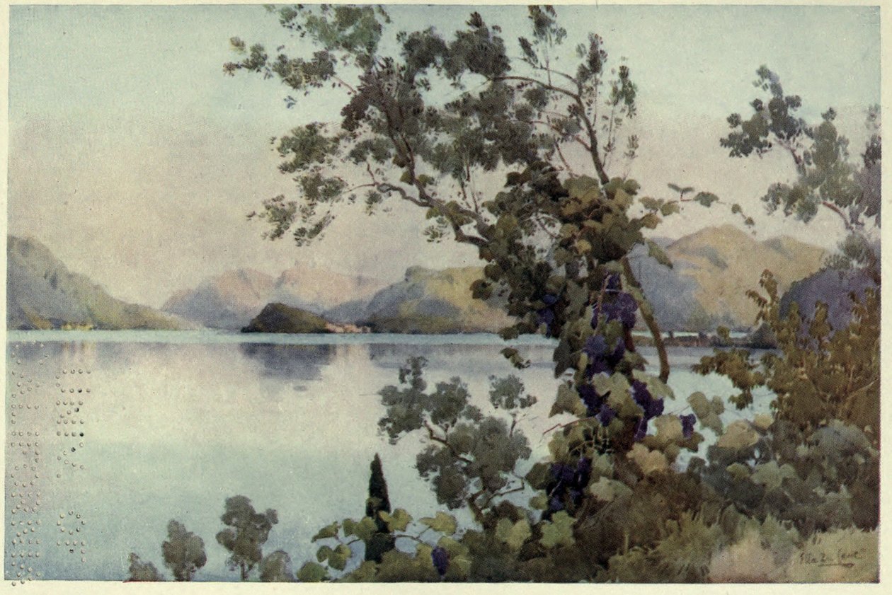 Sera, Lago di Como, illustrazione da 