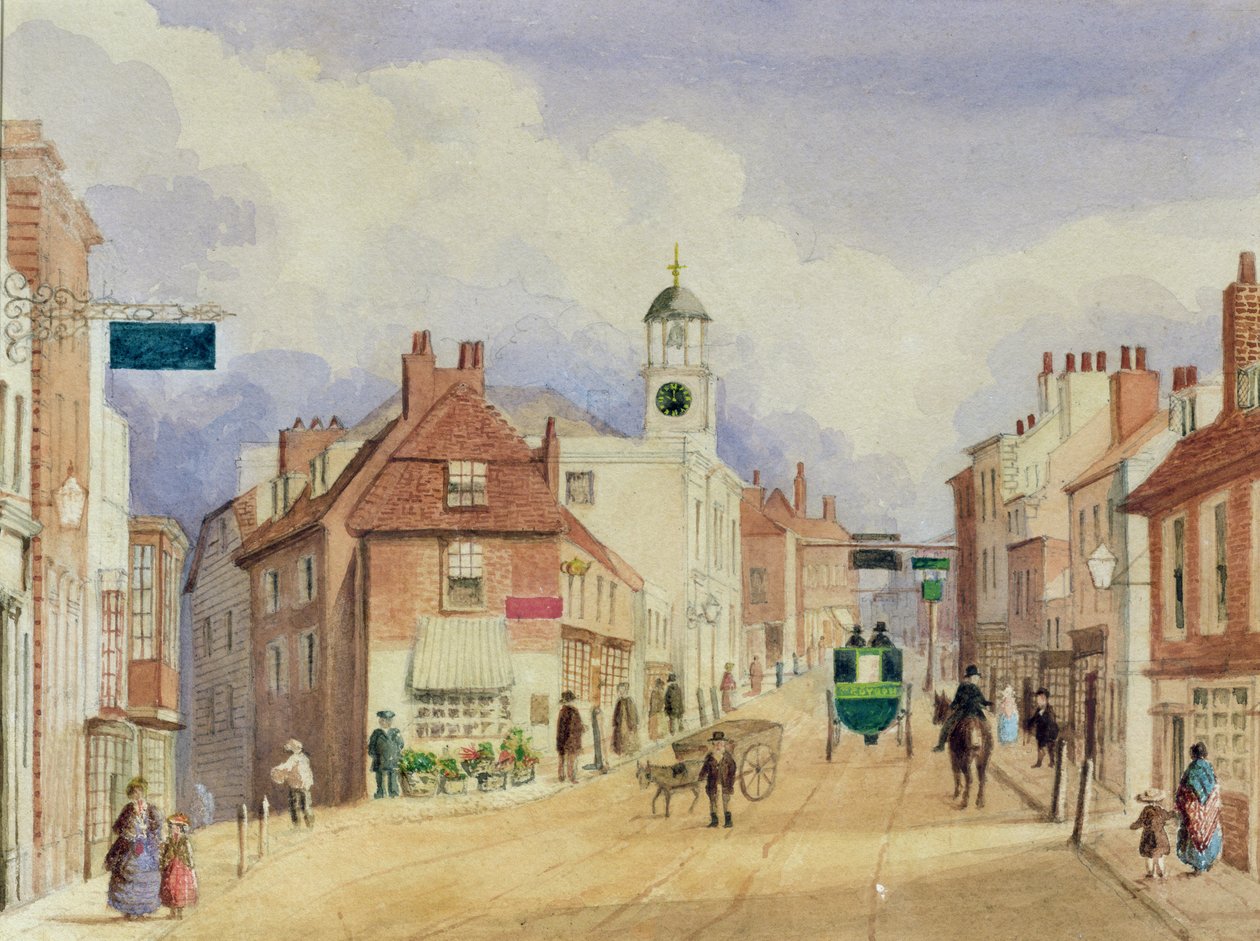 High Street di Croydon, c.1850-55 da Ellen Keen