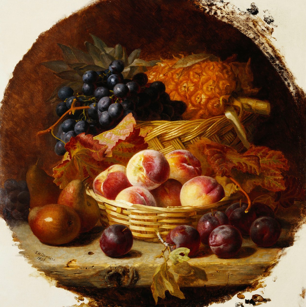 Pesche, prugne, pere e ananas, 1896 da Eloise Harriet Stannard