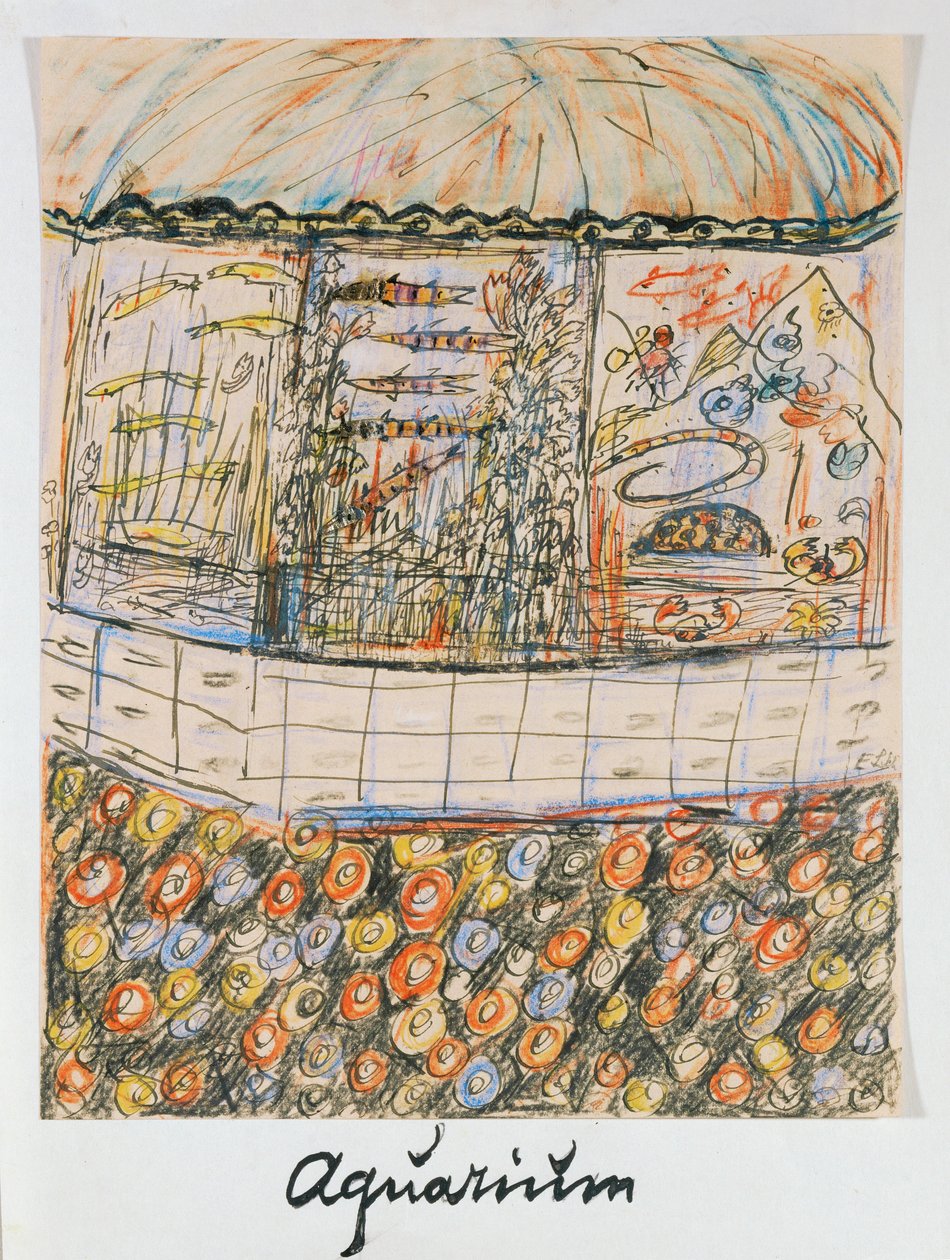 Acquario (inchiostro e gesso su carta) da Else Lasker Schuler