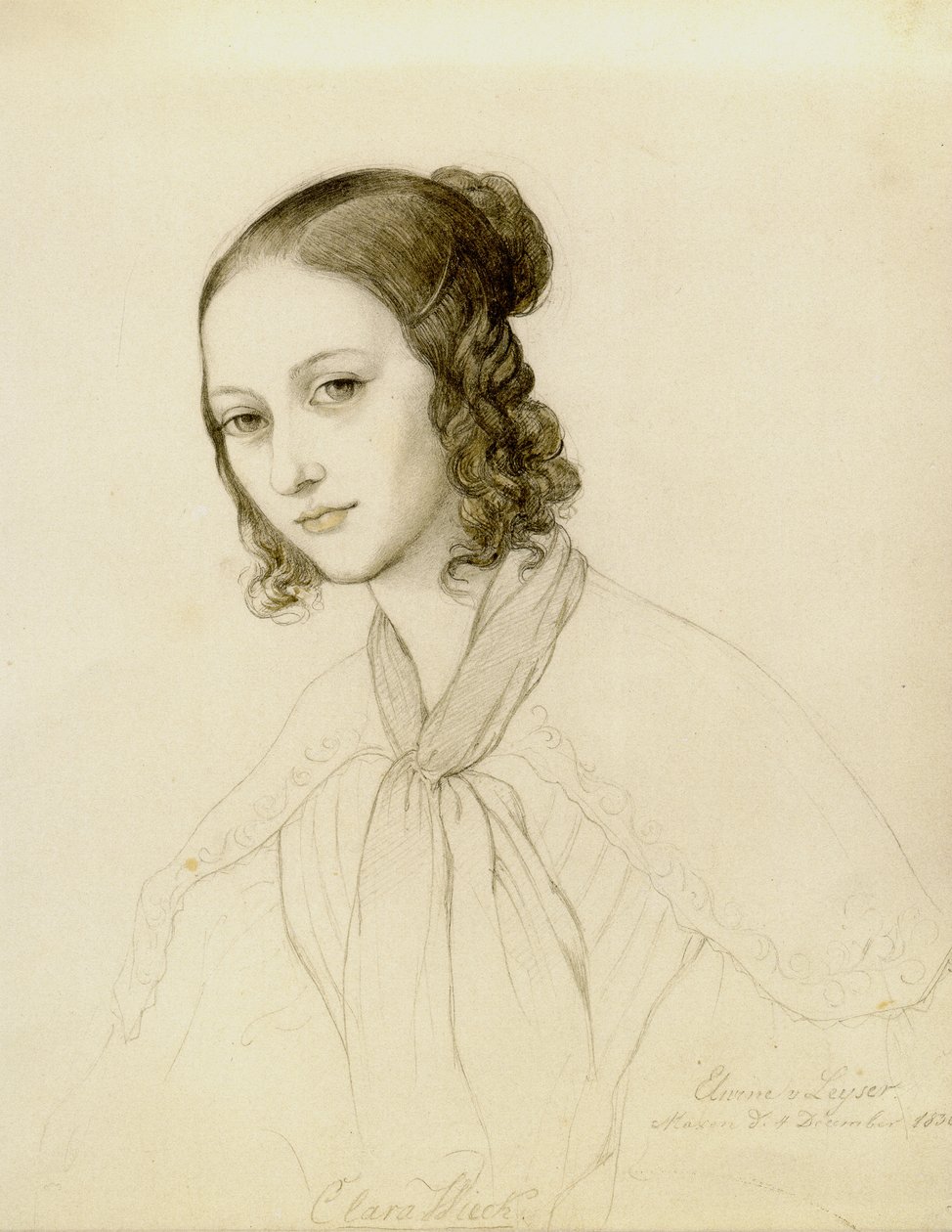Ritratto di Clara Wieck-Schumann da Elwine von Leyser