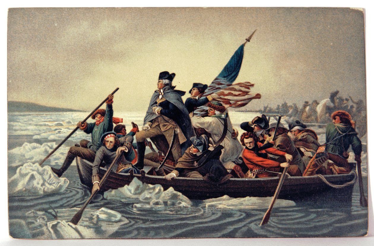 Storia. USA. George Washington attraversa il Delaware da Emanuel Gottlieb (after) Leutze