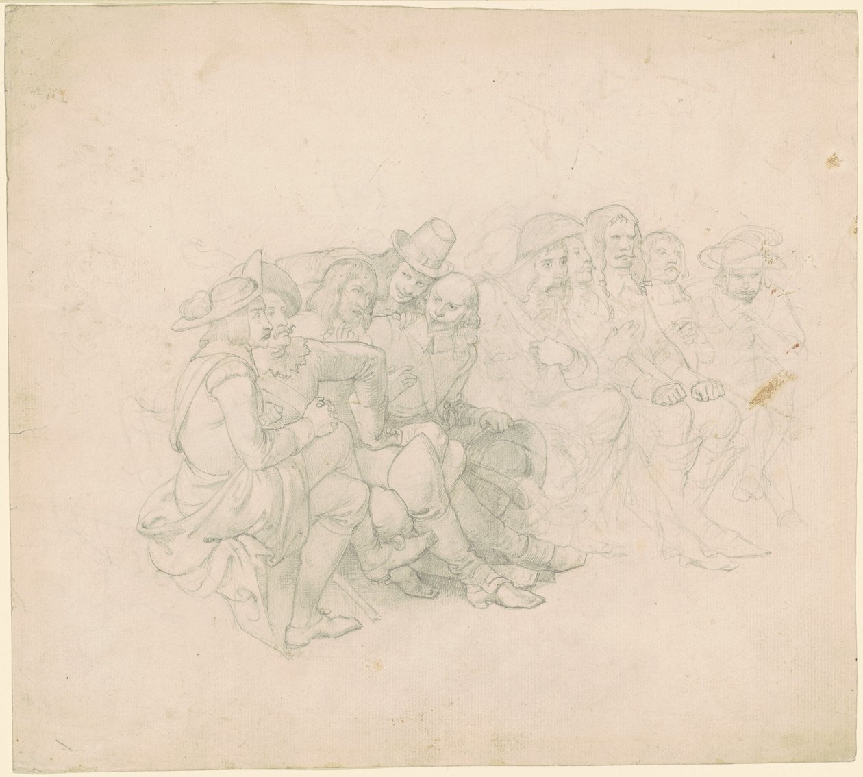 Uomini in costumi del XVII secolo [recto] da Emanuel Gottlieb Leutze