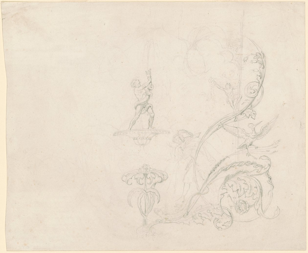 Studi di decorazioni per fontane da Emanuel Gottlieb Leutze
