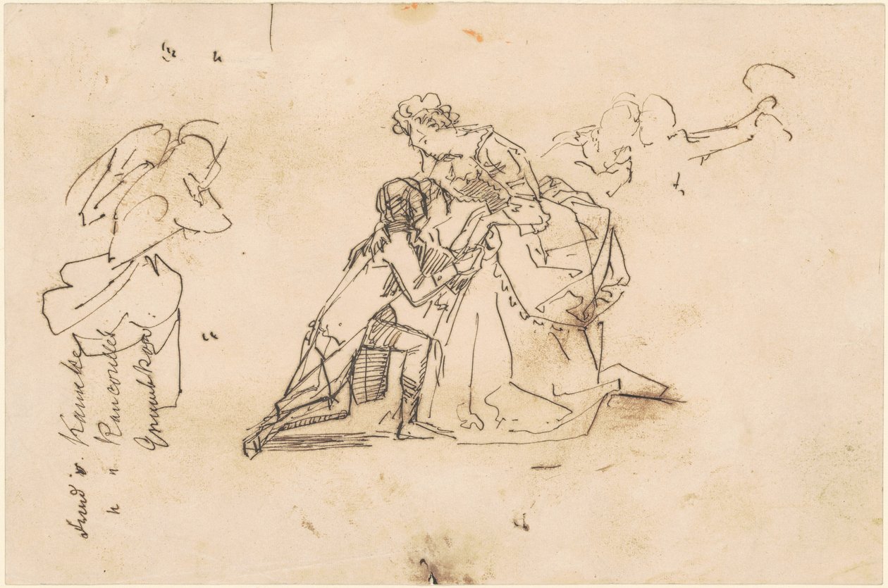Studio per "Il Ritorno di Re Federico II da Küstrin" da Emanuel Gottlieb Leutze