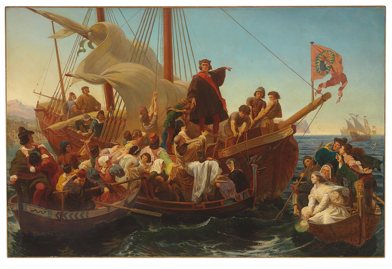 La partenza di Colombo da Palos nel 1492, 1855 da Emanuel Gottlieb Leutze