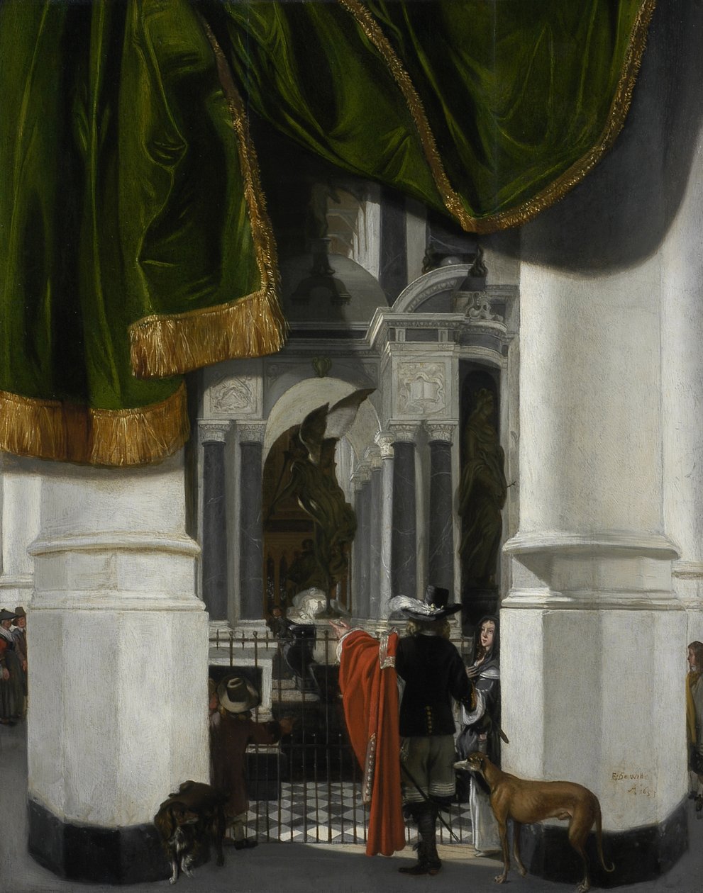 Interno della Nieuwe Kerk a Delft con la tomba di Guglielmo il Taciturno da Emanuel de Witte