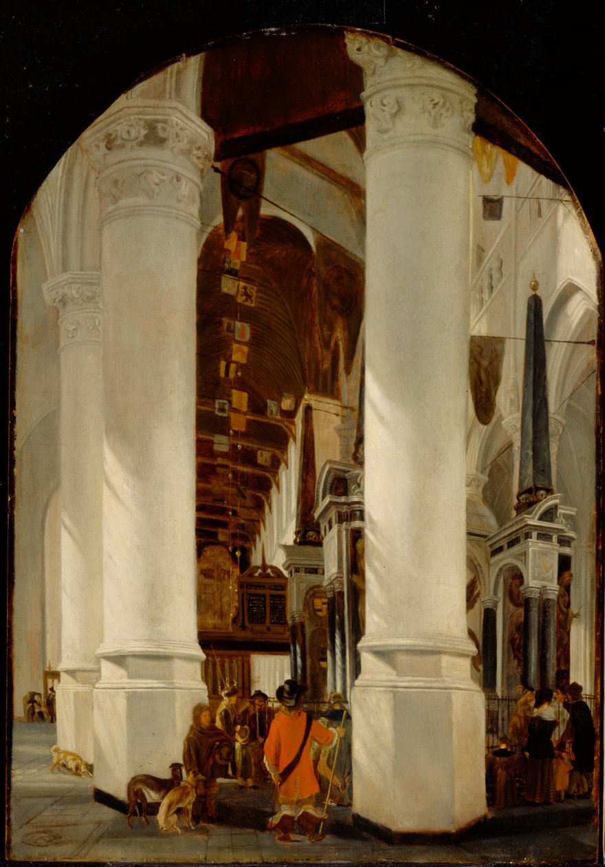La Nieuwe Kerk a Delft con la tomba di Guglielmo il Taciturno da Emanuel de Witte